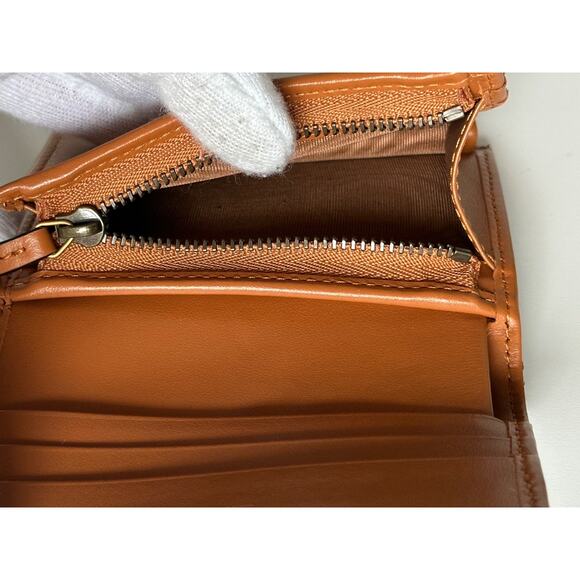 Gucci GG Leather/Canvas Compact Bifold Card Wallet Azure/Brown Italy 783118 NIB - Picture 12 of 15